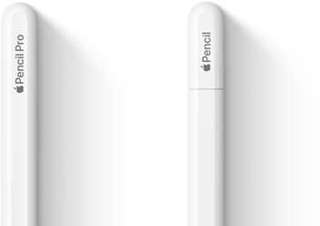 Dwa białe rysiki z napisami \'Pencil Pro\' i \'Pencil\'.