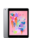 Tablet z wyświetlaczem pokazującym kolorową grafikę abstrakcyjną. Obudowa urządzenia jest w kolorze srebrnym.