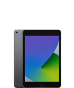 Na obrazie widoczny jest tablet z wyświetlaczem prezentującym kolorowy gradient. Obok znajduje się jego tylna część w kolorze szarym.