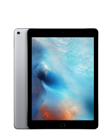 Na obrazie widoczny jest tablet z dużym ekranem, na którym wyświetlany jest abstrakcyjny wzór w odcieniach niebieskiego i pomarańczowego. Obudowa tabletu jest w kolorze srebrnym.