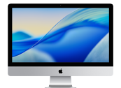 Monitor komputerowy z wyświetlaczem przedstawiającym abstrakcyjną grafikę w odcieniach błękitu i żółci. Obudowa monitora jest srebrna z czarną ramką wokół ekranu.