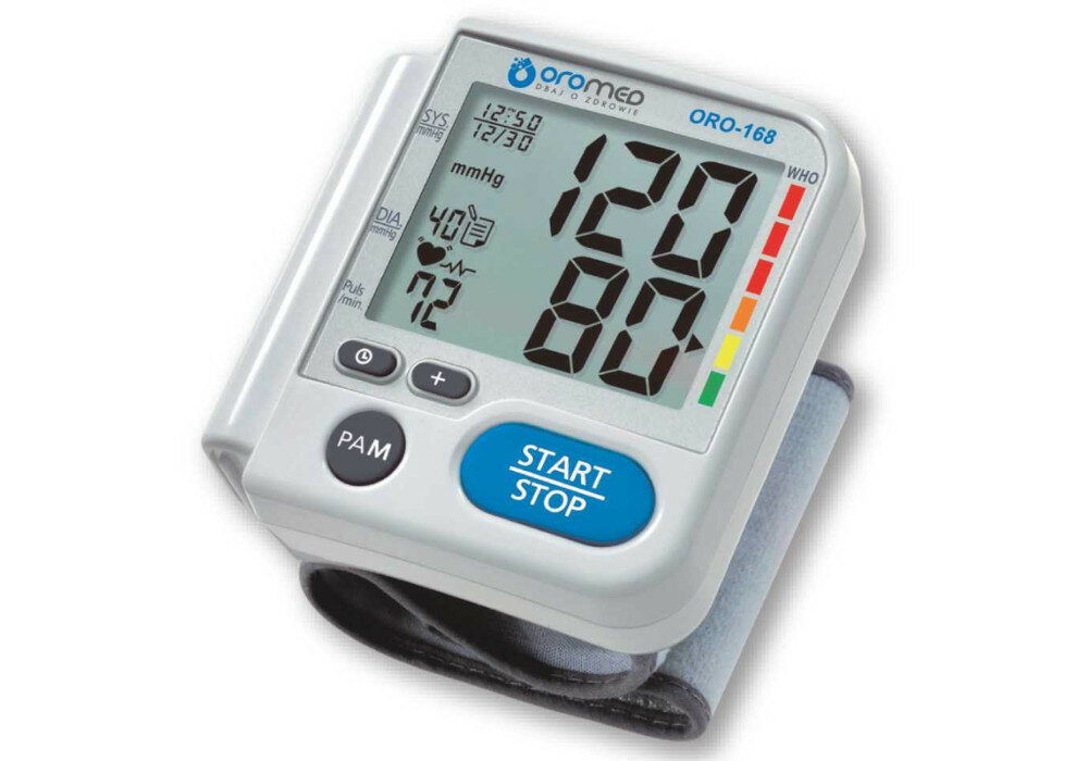 Ciśnieniomierz ORO-MED ORO-168 wyglad front wyswietlacz pomiary