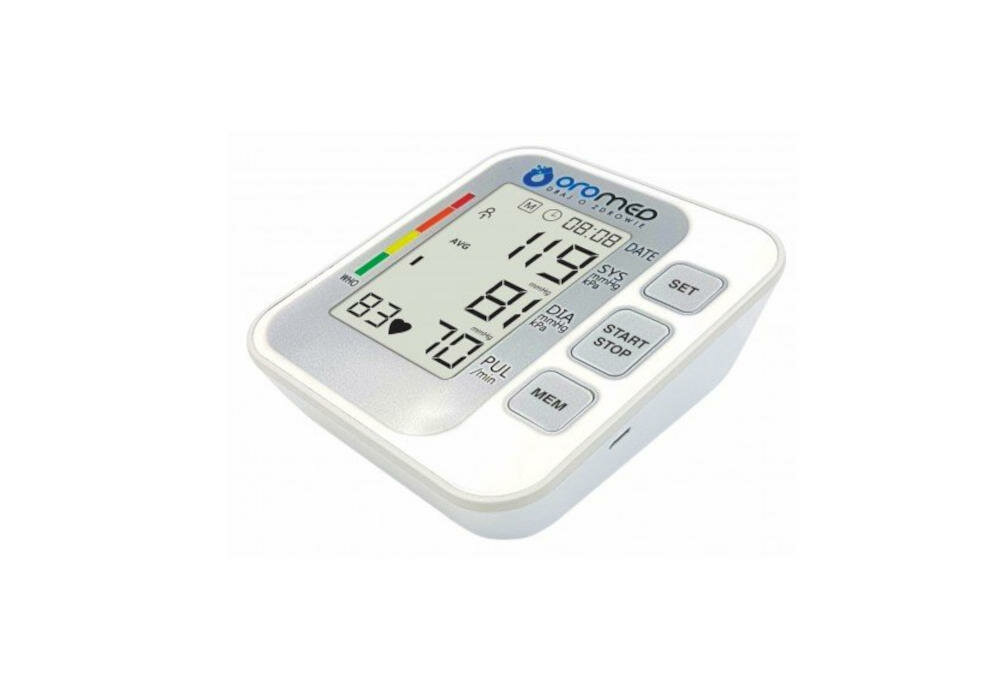 ORO-N5-Classic ciśnieniomierz naramienny nowoczesne urządzenie pomiar ciśnienie krew puls elektroniczny fuzzy logic dokładność wyświetlacz lcd arytmia funkcja pamięci przycisk automatyczne wyłączanie