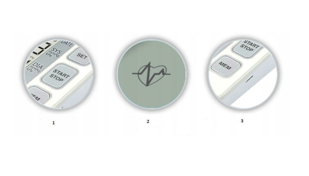 ORO-N5-Classic ciśnieniomierz wyświetlacz lcd przyciski ikonki zrozumienie obsługa start mem