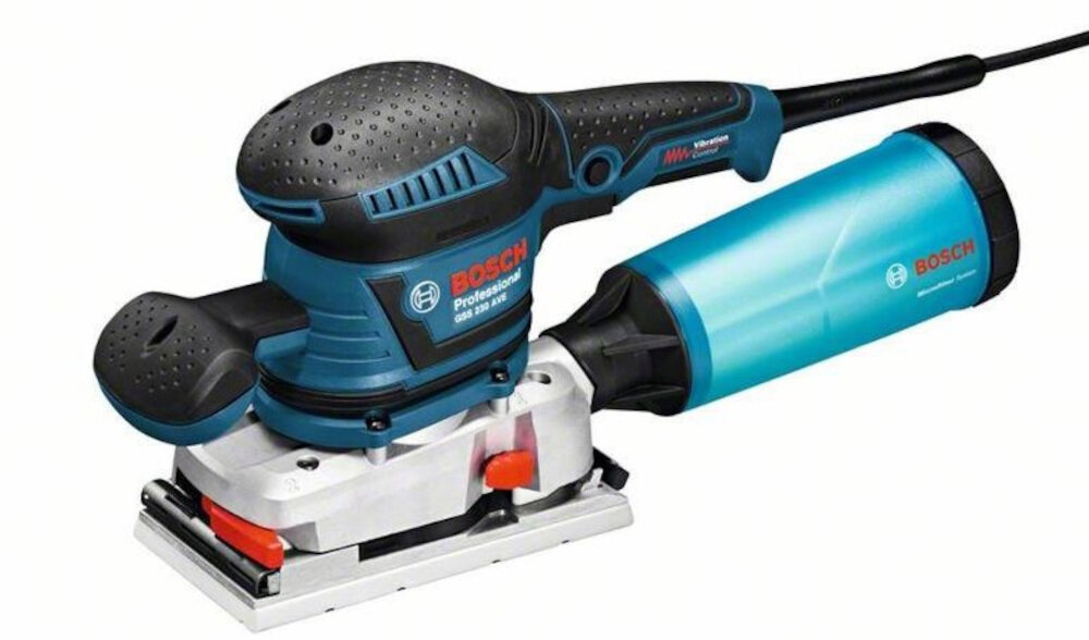 Szlifierka oscylacyjna BOSCH GSS 230 AVE silnik o mocy 300 W system Bosch Electronic regulacja prędkości obrotowej maksymalna prędkość obrotowa do 11000 obr/min możliwości podłączenia bezpośrednio do odkurzacza pojemnik na pył z mikrofiltrerm