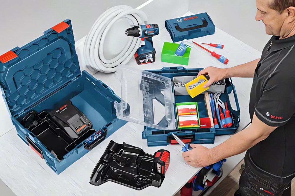 Wkład BOSCH 1600A002V3 wkład umieszczony w walizce pasuje do walizki L-BOXX 136 tworzywo PS odporność na uszkodzenia waga 0,3 kg wymiary 398 x 105 x 312 mm