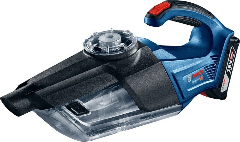 Odkurzacz BOSCH GAS 18V-1 (Brak akumulatora i ładowarki w zestawie) komfort uzytkowania latwa pielegnacja urzadzenia podcisnienie 6kPa czas pracy okolo 7 minut