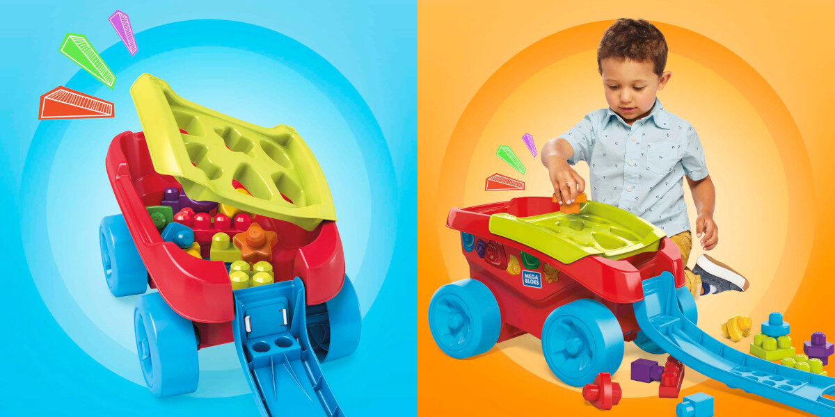 Klocki sensoryczne MATTEL Mega Bloks Sorter kształtów FVJ47 kształty klocki budowanie sortowanie