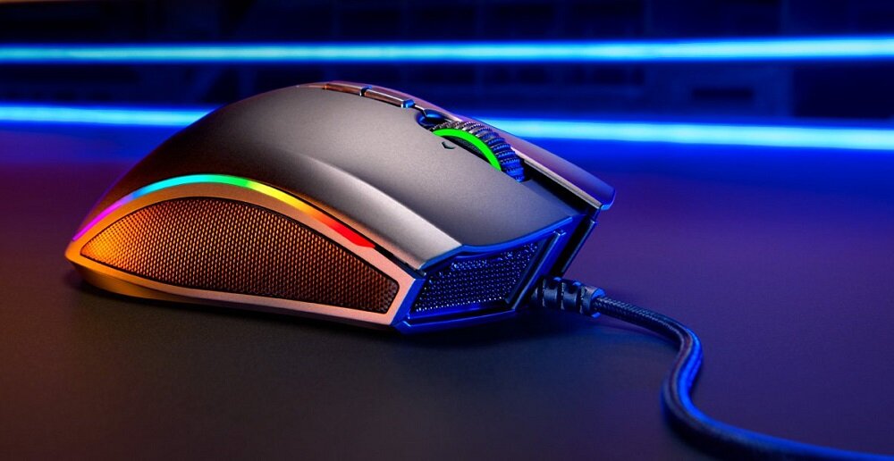Mysz RAZER Mamba Elite Czarny - wygląd ogólny najwyższa jakość myszka gamingowa czujniki 5G chirurgiczna precyzja panele świetlne