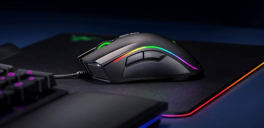 Mysz RAZER Mamba Elite Czarny - zapewnia komfort podczas gry boczne panele karbowana faktura ergonomia