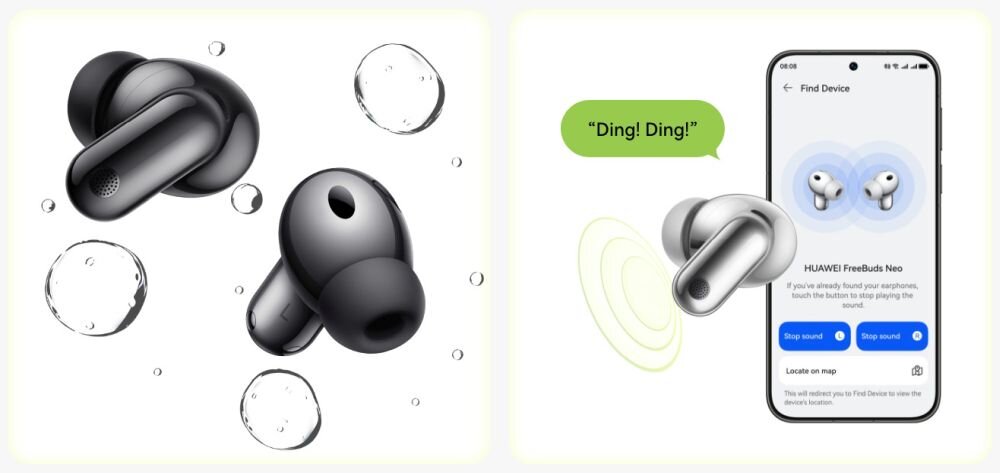 HUAWEI FreeBuds Neo IP55 aplikacja HUAWEI Audio Connect słuchawki treningowe
