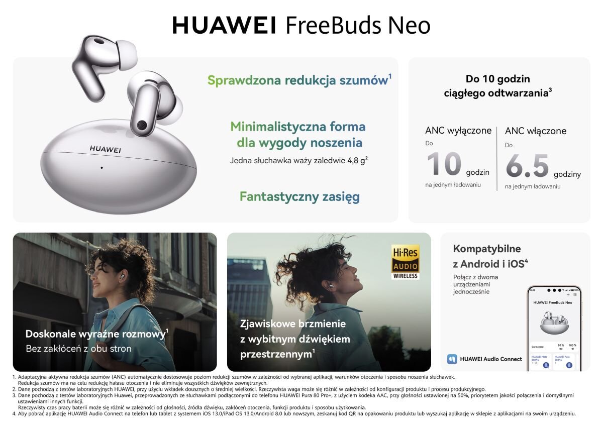 HUAWEI FreeBuds Neo zalety korzyści 