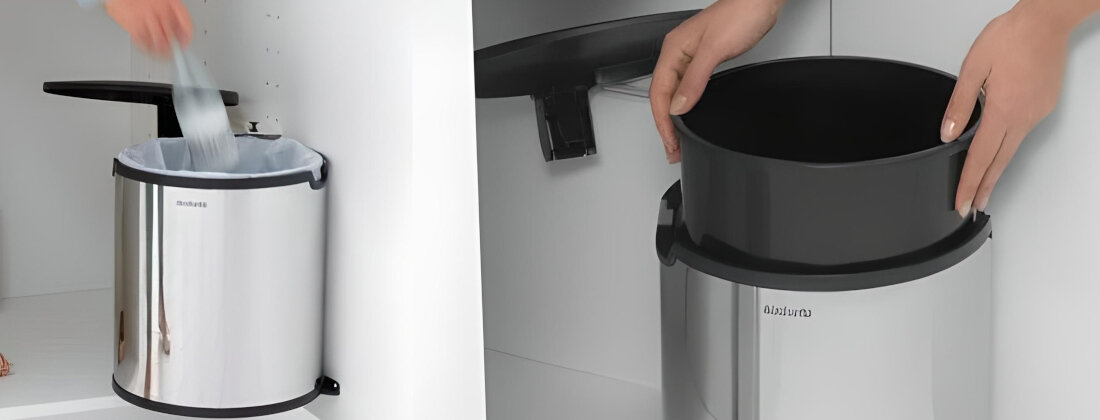 Kosz na śmieci BRABANTIA De Luxe 15 l Srebrny Elastyczność otwieranie