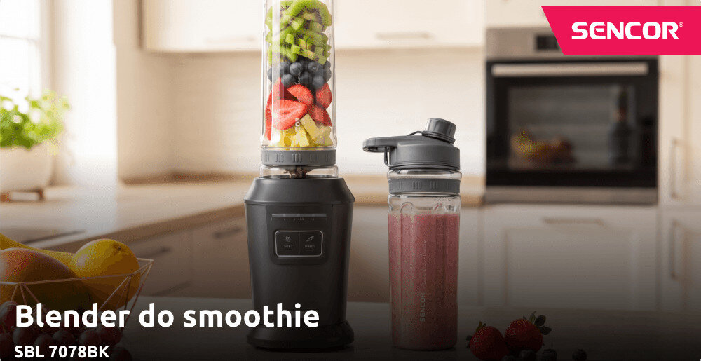 Blender kielichowy SENCOR SBL 7078BK zdjęcie lifestyle Blenduj, zabieraj, korzystaj