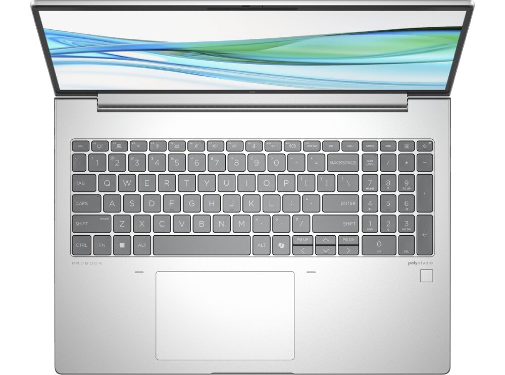 Laptop z klawiaturą w układzie QWERTY, touchpadem i widocznym logo \'PROBOOK\'.