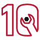 Czerwone logo z cyfrą \'1\' i literą \'Q\' połączonymi w jedną formę graficzną.
