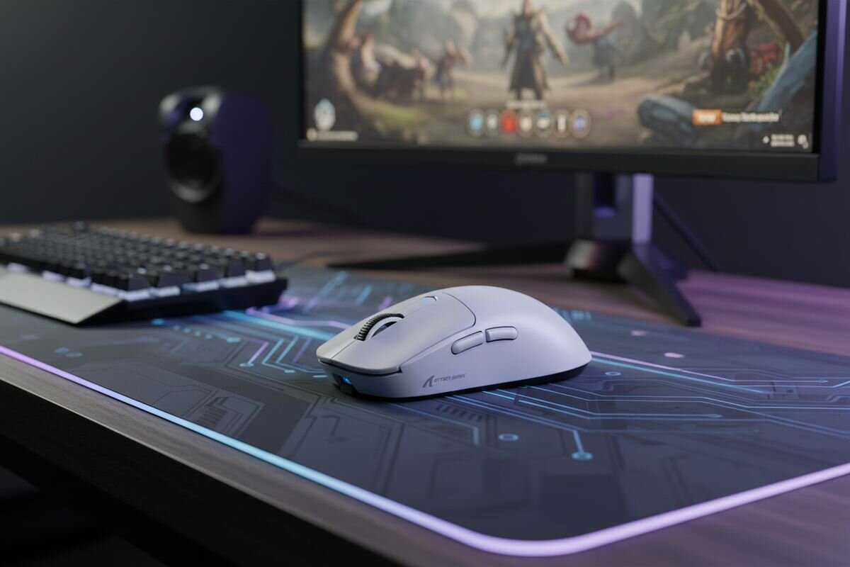Mysz ATTACK SHARK X3 Pro - mysz na podkładce na biurku gamingowym