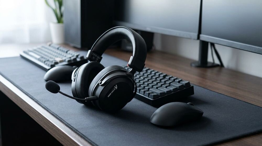 Słuchawki ATTACK SHARK L30 Pro Black – przetworniki magnetyczne 50 mm, dźwięk przestrzenny 7.1, korektor audio, słuchawki na biurku gamingowym