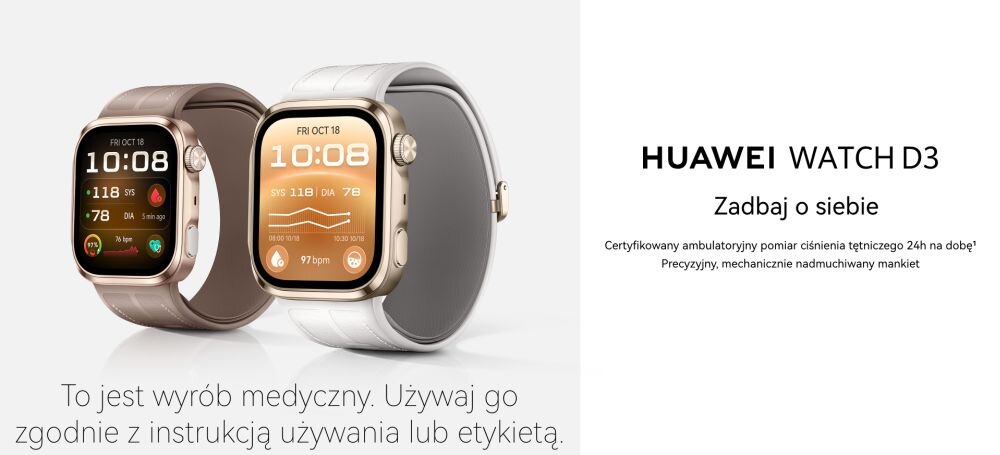 HUAWEI Watch D3 smartwatch medyczny monitoring ciśnienia EKG zdrowie