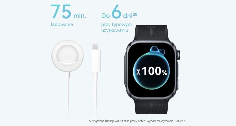 HUAWEI WATCH D3 połączenia Bluetooth kalendarz muzyka pogoda bateria do 6 dni ABPM