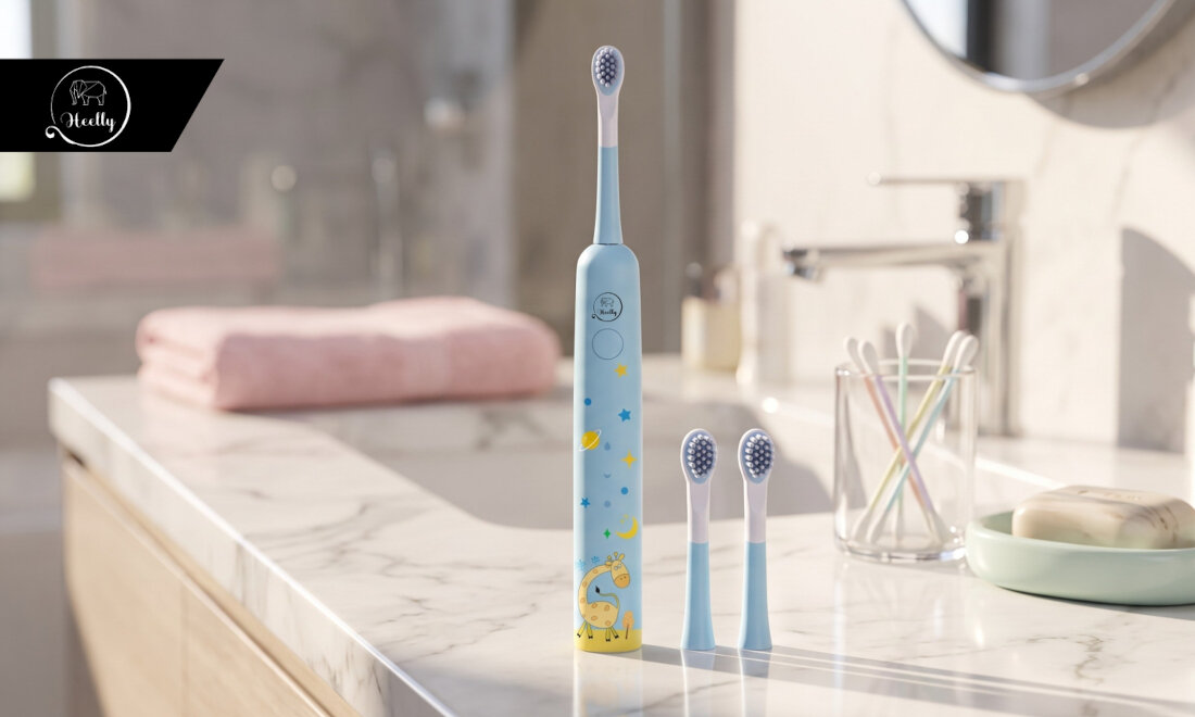 Szczoteczka soniczna HEELLY SBU-02 Niebieski zdjęcie lifestyle Do 100 dni bez ładowania Kabel USB-A/USB-C