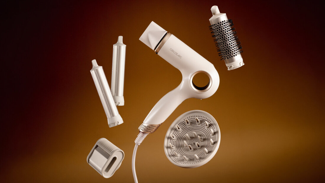Suszarka CECOTEC DryGlam Waves 6in1 Sensor Szampański 1400 W zdjęcie lifestyle Stylizacja włosów