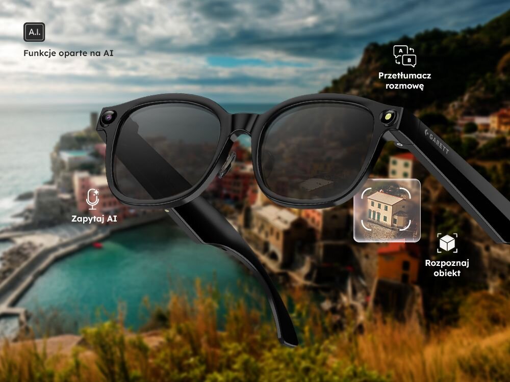 Okulary GARETT Horizon AI Czarny  .