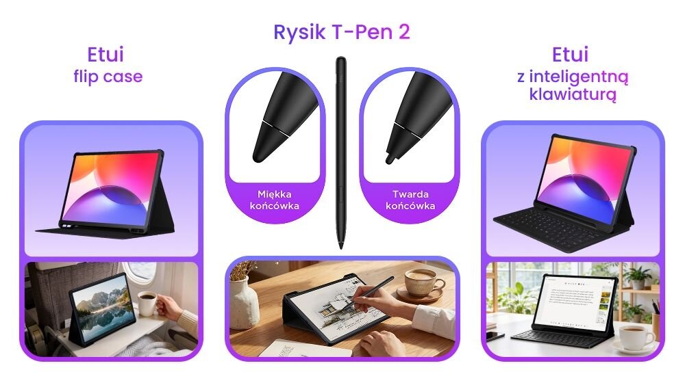 TCL TAB A1 PLUS 12.2 Wi-Fi inteligentna klawiatura etui flip case T-Pen 2 akcesoria
