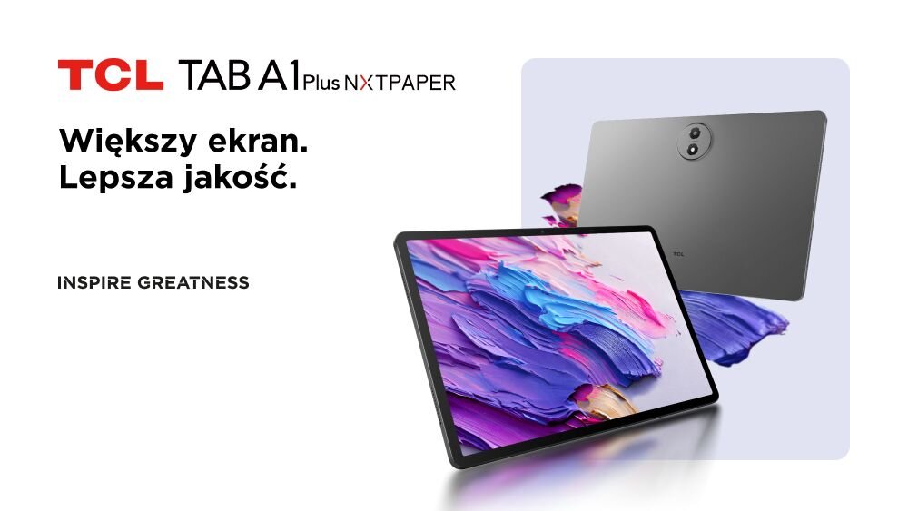 TCL TAB A1 PLUS ekran 12.2 cala 2400x1600 sRGB 550 nitów wyraźny obraz
