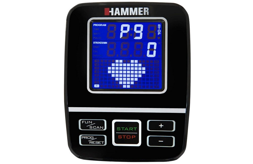 Wioślarz HAMMER Pro Force 4534 Nowoczesny komputer treningowy 14 automatycznych programów