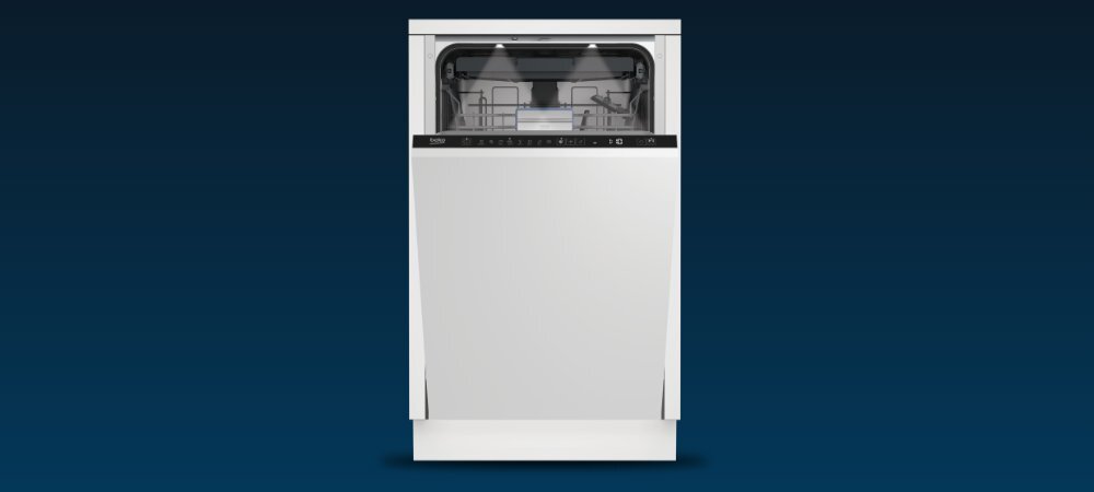 ZMYWARKA BEKO BDIS38050A zmywarka 8 programów czujnik zabrudzenia oszczędność wody oszczędność energii szuflada na sztućce stal nierdzewna higiena LedSpot SlidingFit łatwy montaż TrayWash mycie blach skuteczne zmywanie nowoczesne rozwiązania