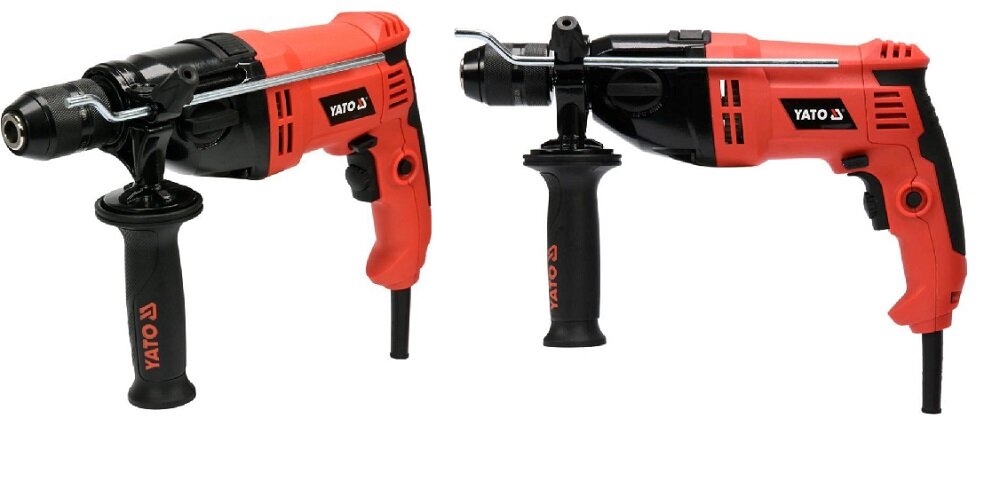 Wiertarka udarowa YATO YT-82037 elektronarzędzie kompaktowe do pracy w drewnie materiałach drewnopodobnych metalu tworzywach sztucznych betonie cegle lekka 3,3 kg kompaktowa konstrukcja
