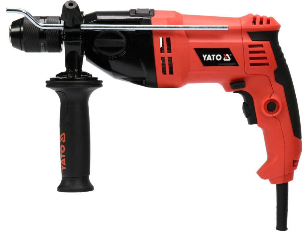 Wiertarka udarowa YATO YT-82036 silnik szczotkowy moc 810 W maksymalna prędkość obrotowa do 2800 obr/min przewód zasilający długość 3 metry