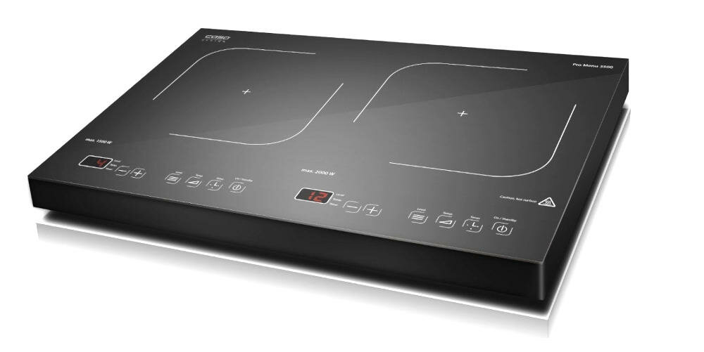 CASO-GERMANY kuchenka nastawna indukcyjna pola grzewcze poziomy mocy czujnik garnek timer płyta ceramiczna zabezpieczenie przegrzanie