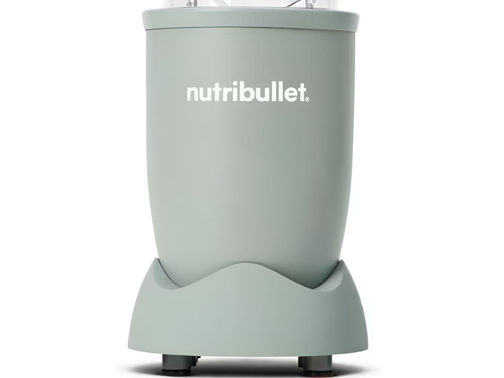 Obraz przedstawia dolną część zielonego blendera z widocznym logo \'nutribullet\'.