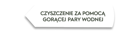 Obraz przedstawia biały prostokąt z czarnym tekstem: \'CZYSZCZENIE ZA POMOCĄ GORĄCEJ PARY WODNEJ\'.