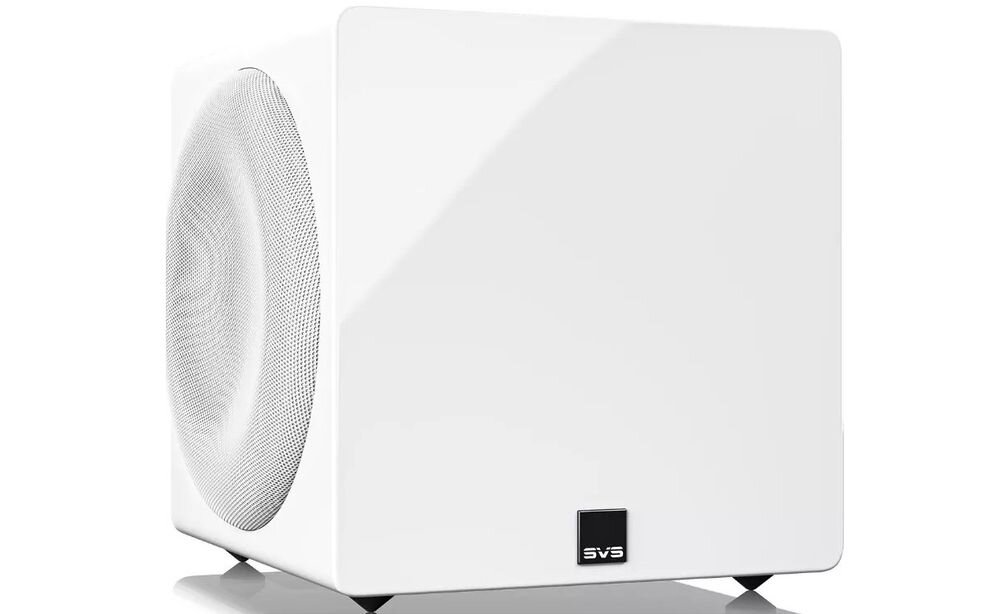 SVS 3000 Micro R Evolution aplikacja SVS Subwoofer Control Bluetooth sześć filtrów PEQ Auto Room EQ, subwoofer na białym tle