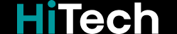 Logo z napisem \'HiTech\' w kolorze turkusowym i białym na czarnym tle.