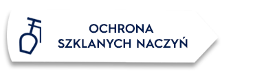 Obraz przedstawia ikonę kieliszka oraz tekst \'OCHRONA SZKLANYCH NACZYŃ\' na białym tle.