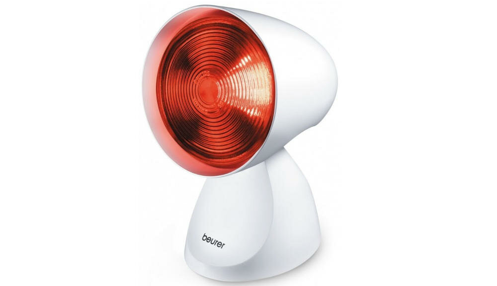 BEURER-IL-35 lampa podczerwień skuteczna broń przeziębienie napięcie mięśniowe regulowane kąty nachylenia kojące ciepło łagodzące wyrób medyczny bezpieczne sprawdzone kolba szkło prasowane sieciowe zasilanie estetyczne solidne wykonanie komfort zegar elektroniczny automatyczne wyłączanie