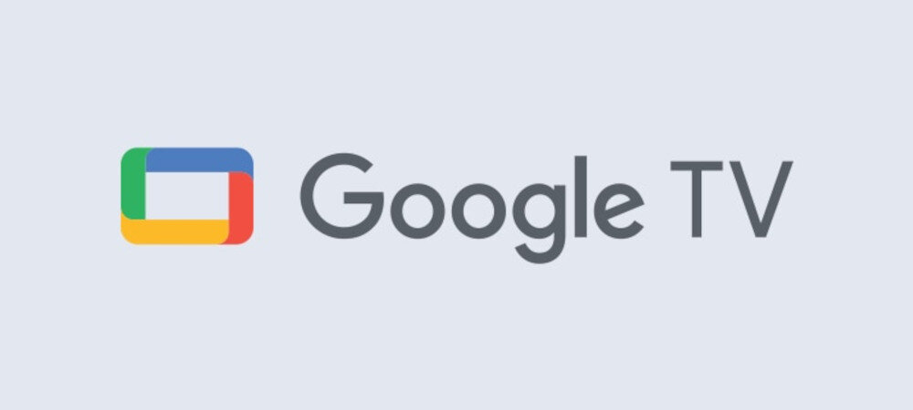 Logo Google TV z kolorowym symbolem obok napisu \'Google TV\'.