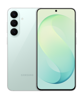 Na obrazie widoczny jest smartfon z trzema aparatami z tyłu i ekranem z wyświetlonym abstrakcyjnym wzorem. Na obudowie znajduje się logo \'SAMSUNG\'.