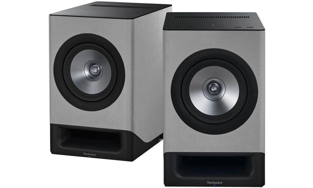 TECHNICS SC-CX700E Czarny 2 aktywne kolumny podstawkowe oddzielna konstrukcja ograniczenie wibracji 8,9 9,1 kg, kolumny na białym tle