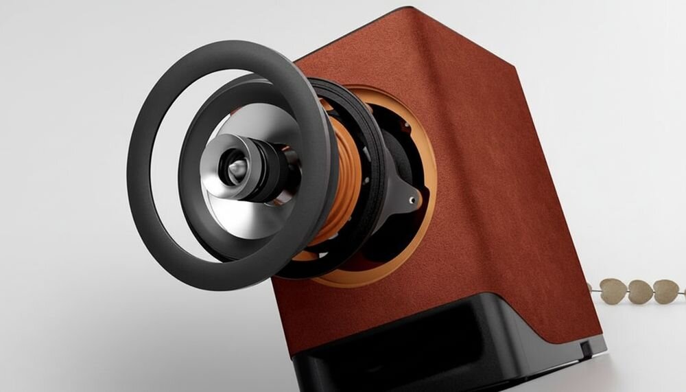 TECHNICS SC-CX700E Czarny Technics Orchestration wzmacniacz przetwarzanie sygnału 100 W, kolumna na jasnym tle, rozwarstwienie głośnika