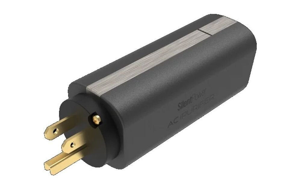 Filtr zasilania IFI AUDIO SilentPower AC iPurifier 2 z zabezpieczeniem przeciwprzepięciowym do 22000 A przy 1000 V, urządzenie na białym tle