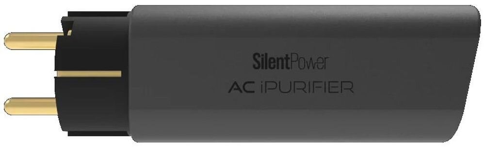 Filtr zasilania IFI AUDIO SilentPower AC iPurifier 2 z portem uziemiającym 4 mm do połączenia z zestawem Groundhog+, urządzenie na białym tle