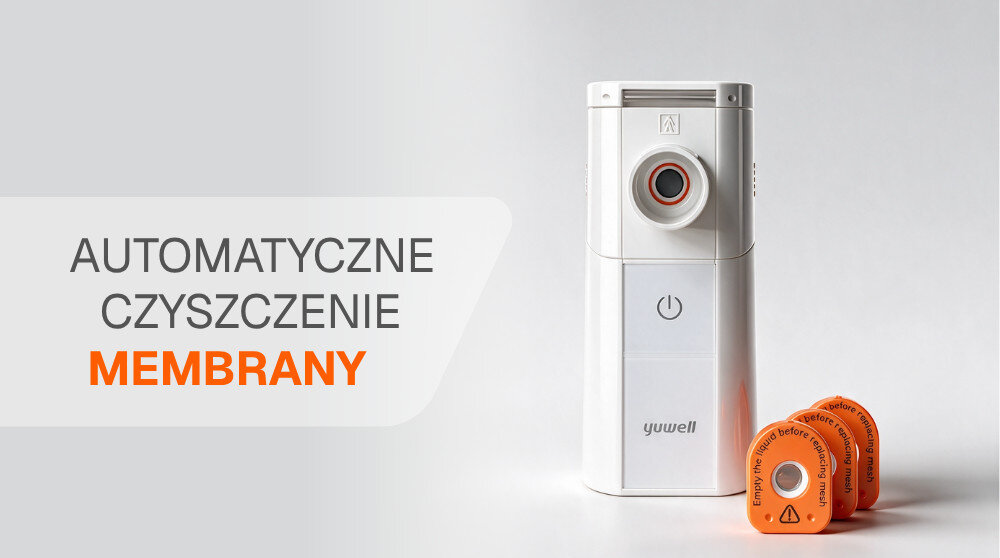 Inhalator YUWELL M3 Mesh zdjęcie lifestyle Automatyczne czyszczenie membrany
