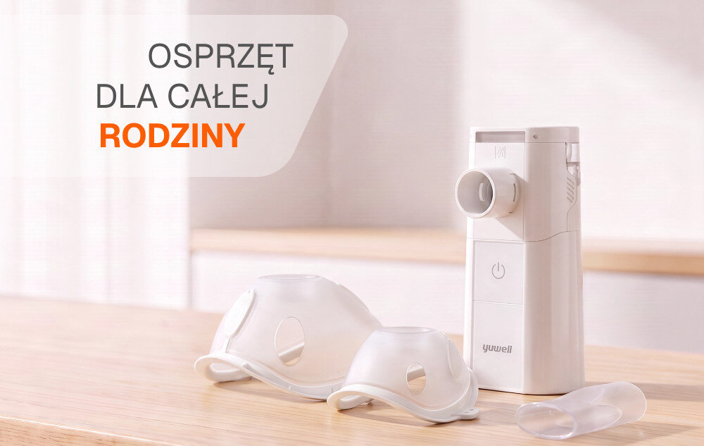 Inhalator YUWELL M3 Mesh zdjęcie lifestyle wielkość poniżej 5 µm aerozol średnica wielkość cząsteczki