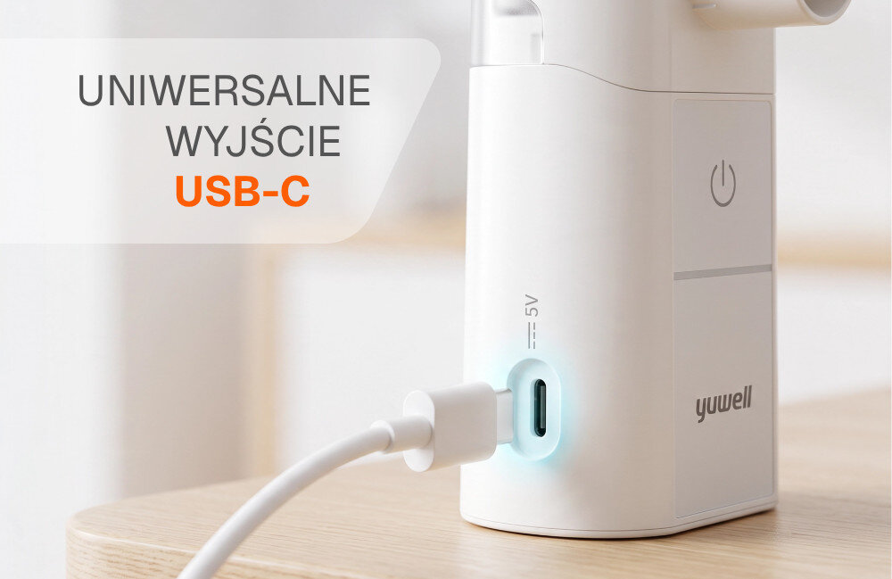 Inhalator YUWELL M3 Mesh zdjęcie lifestyle Długi czas pracy Wskaźnik świetlny