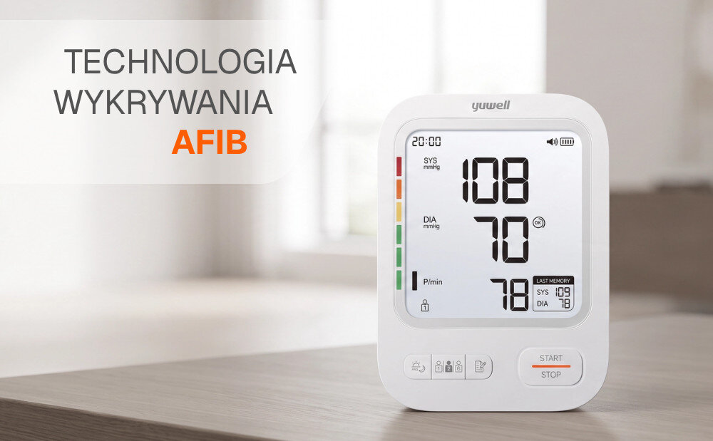 Ciśnieniomierz YUWELL E5 Plus zdjęcie lifestyle Kontrola rytmu serca AFib